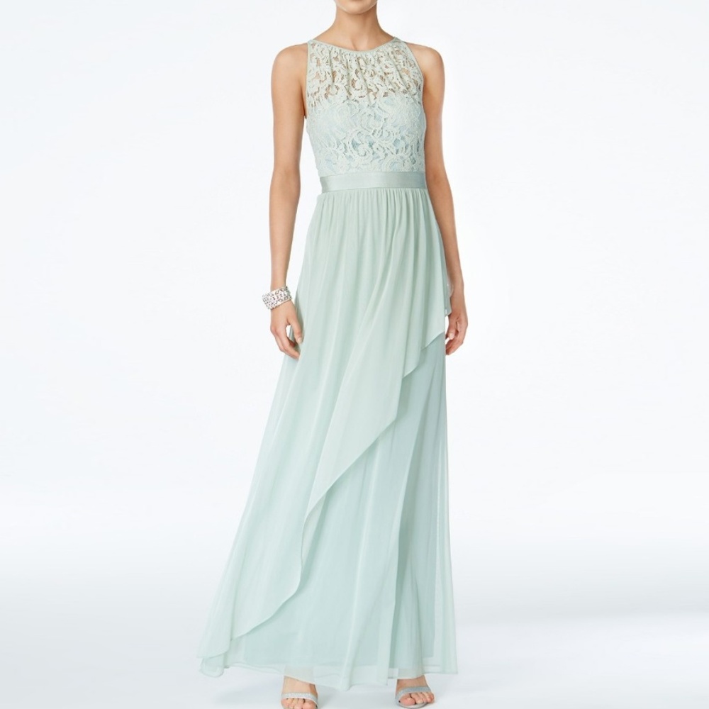Adrianna Papell Mint Green Lace Bridesmaid Dress